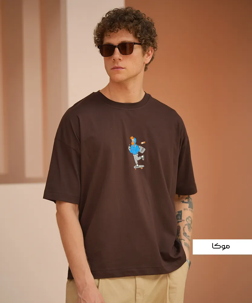 تیشرت مردانه کریستال طرح آدمک T52043 - Image 2