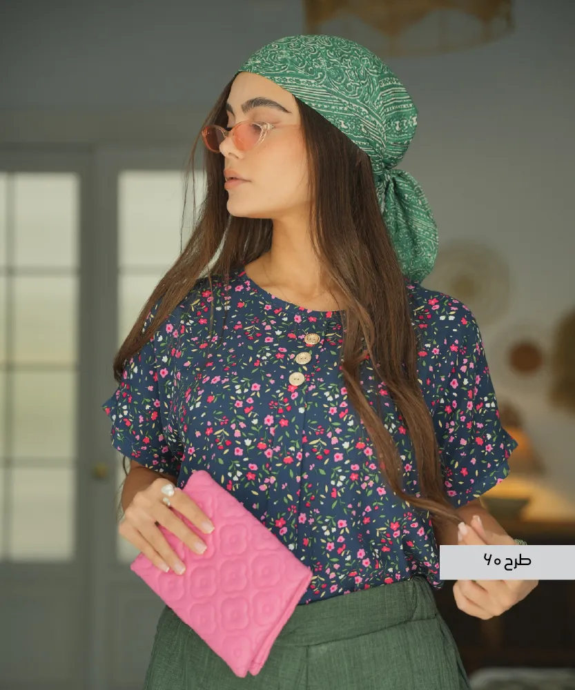 تیشرت نخی سه دکمه T101507 - Image 54