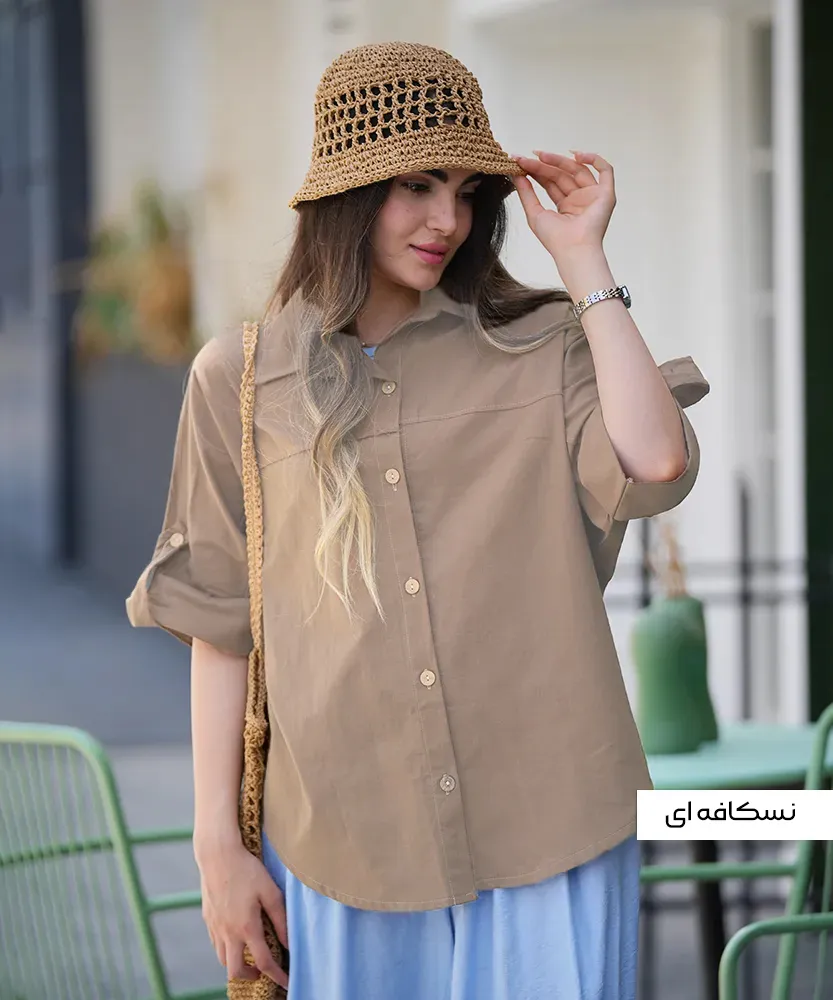 شومیز لینن پاگن دار A410202 - Image 5