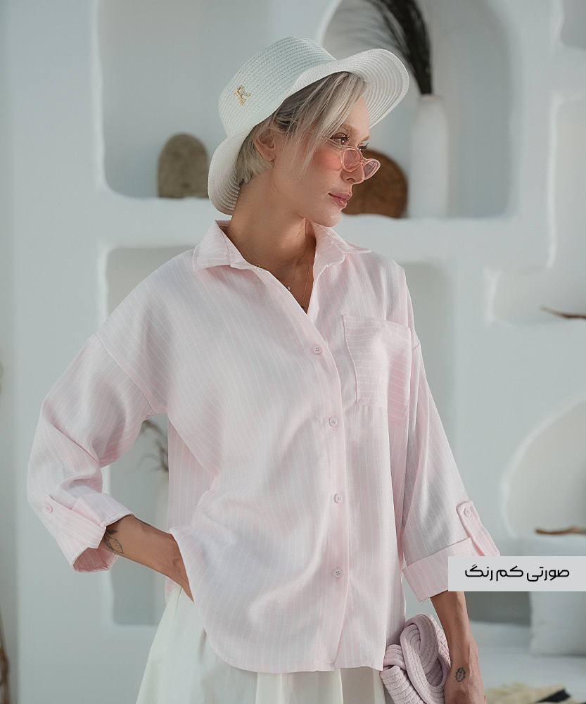 شومیز پنبه تک جیب A51278 - Image 7