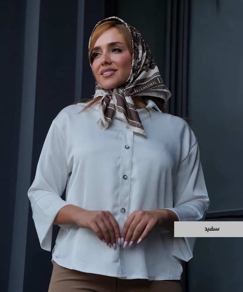 شومیز مچ چاکدار ساتن ترک A51103 - Image 2