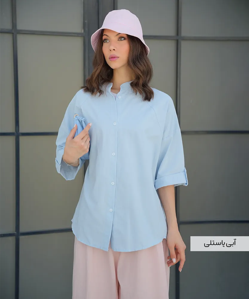 شومیز لینن آستین رگلان A51257 - Image 7