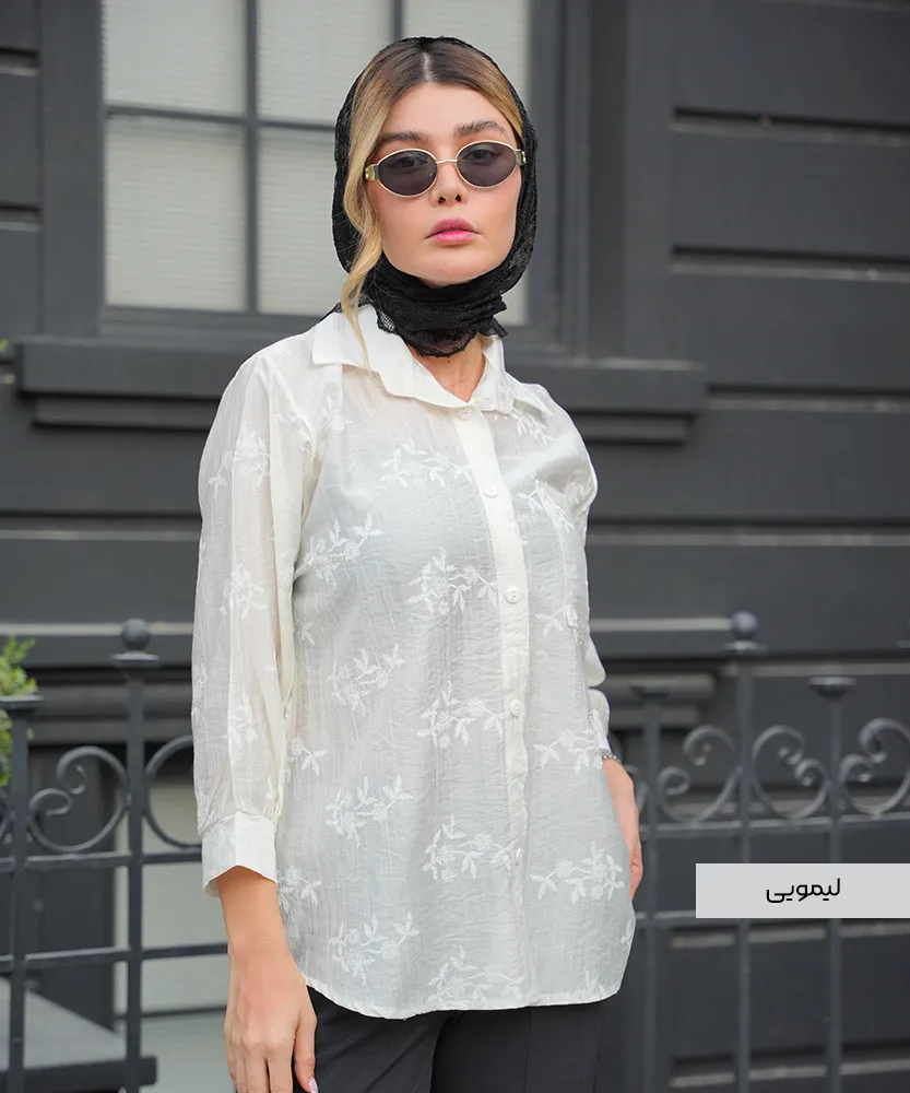شومیز شیشه ای طرح دار A51409 - Image 4