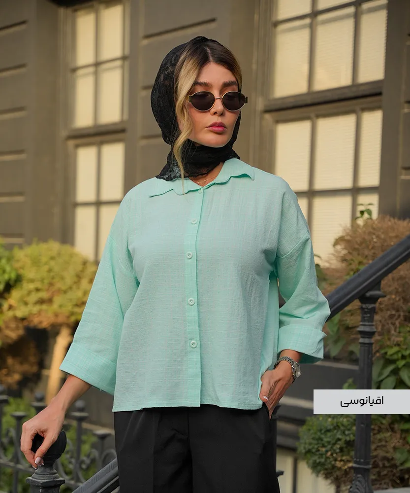 شومیز کادنزا پشت تک دکمه A51651 - Image 5