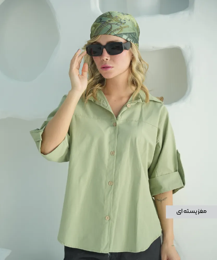 شومیز لینن پاگن دار A410202 - Image 7