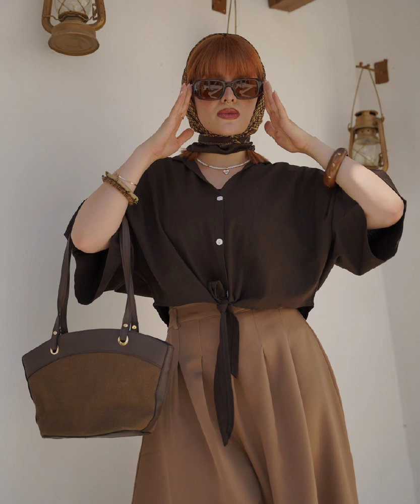 شومیز لینن گره ای A51846