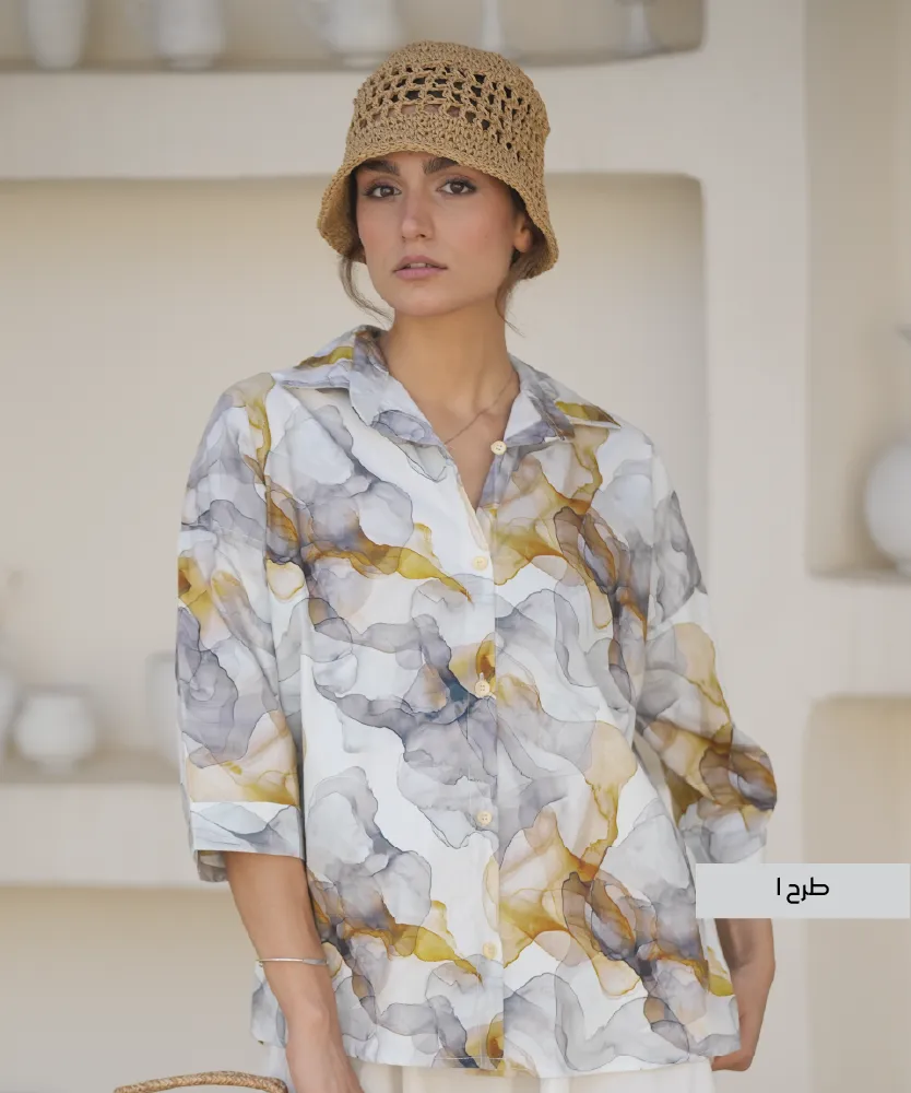 شومیز یارا نخی گلدار A511060 - Image 2