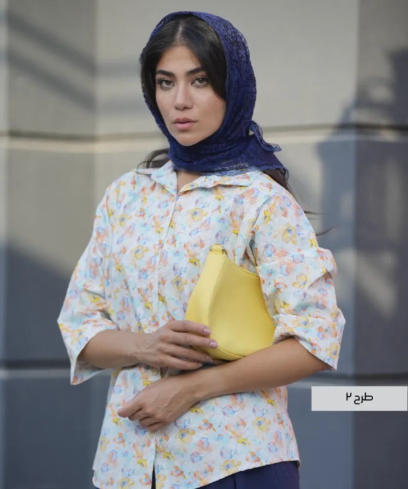 شومیز یارا نخی گلدار A511060 - Image 3