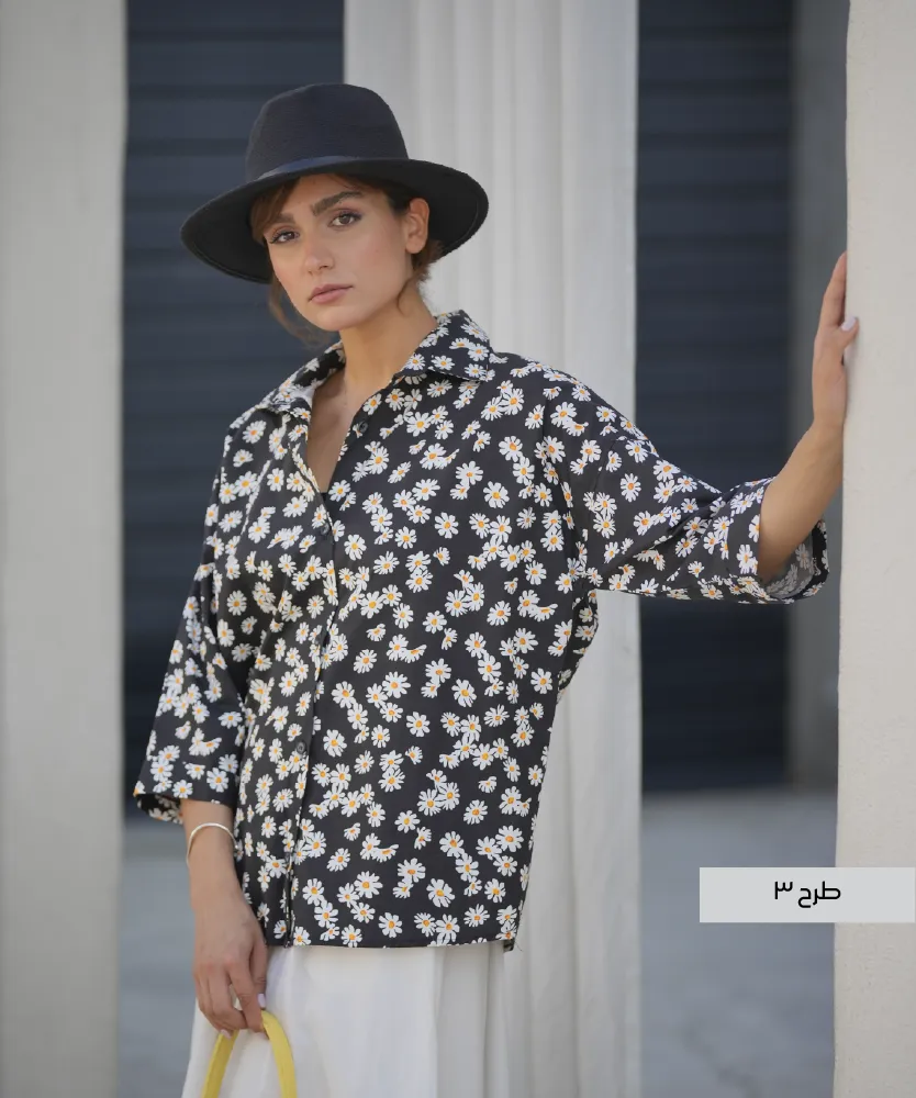 شومیز یارا نخی گلدار A511060 - Image 4