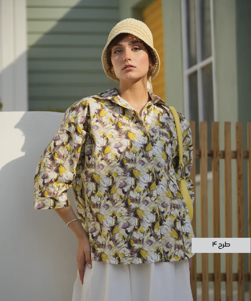 شومیز یارا نخی گلدار A511060 - Image 5