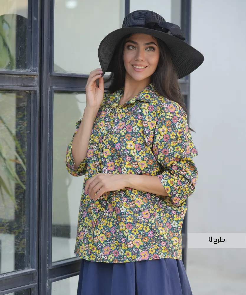 شومیز یارا نخی گلدار A511060 - Image 8