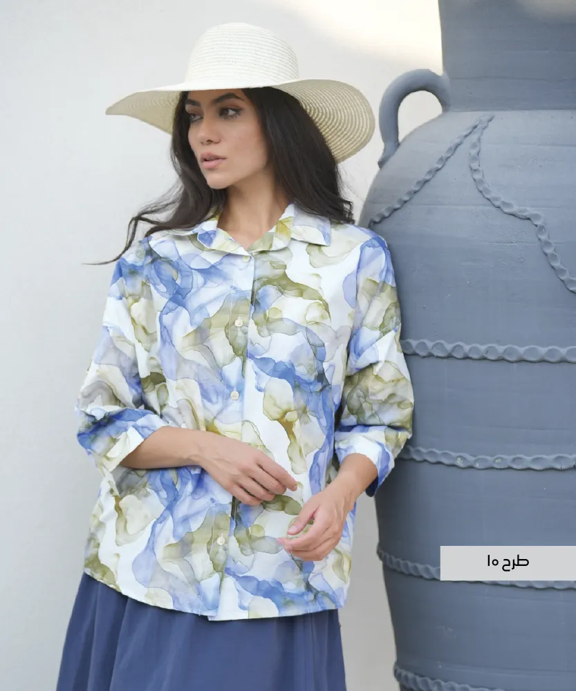 شومیز یارا نخی گلدار A511060 - Image 12