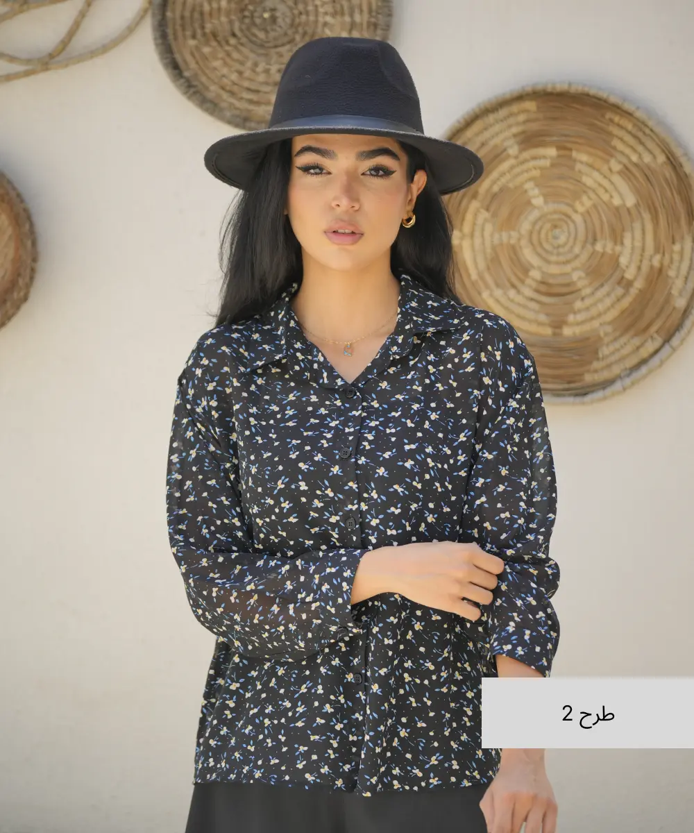 شومیز صحرا کرپ حریر A511076 - Image 3