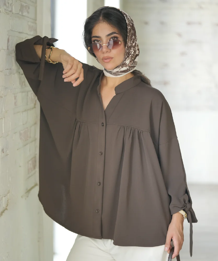 شومیز کتان سیلک عروسکی A51761