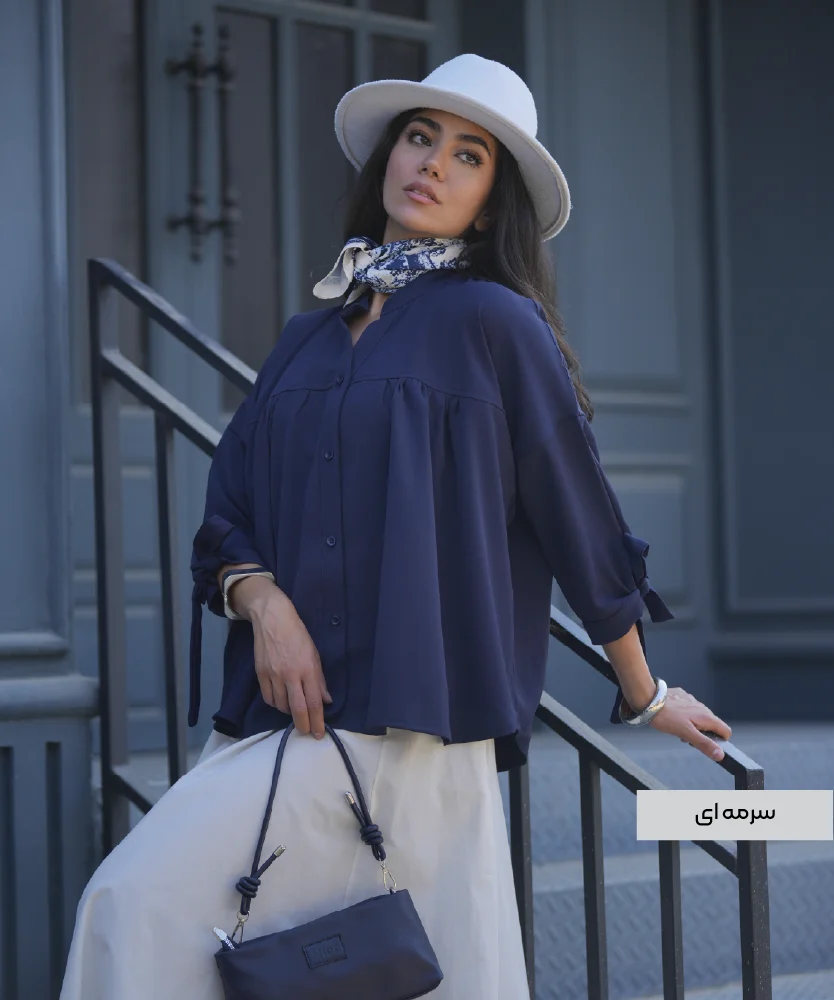 شومیز کتان سیلک عروسکی A51761 - Image 3