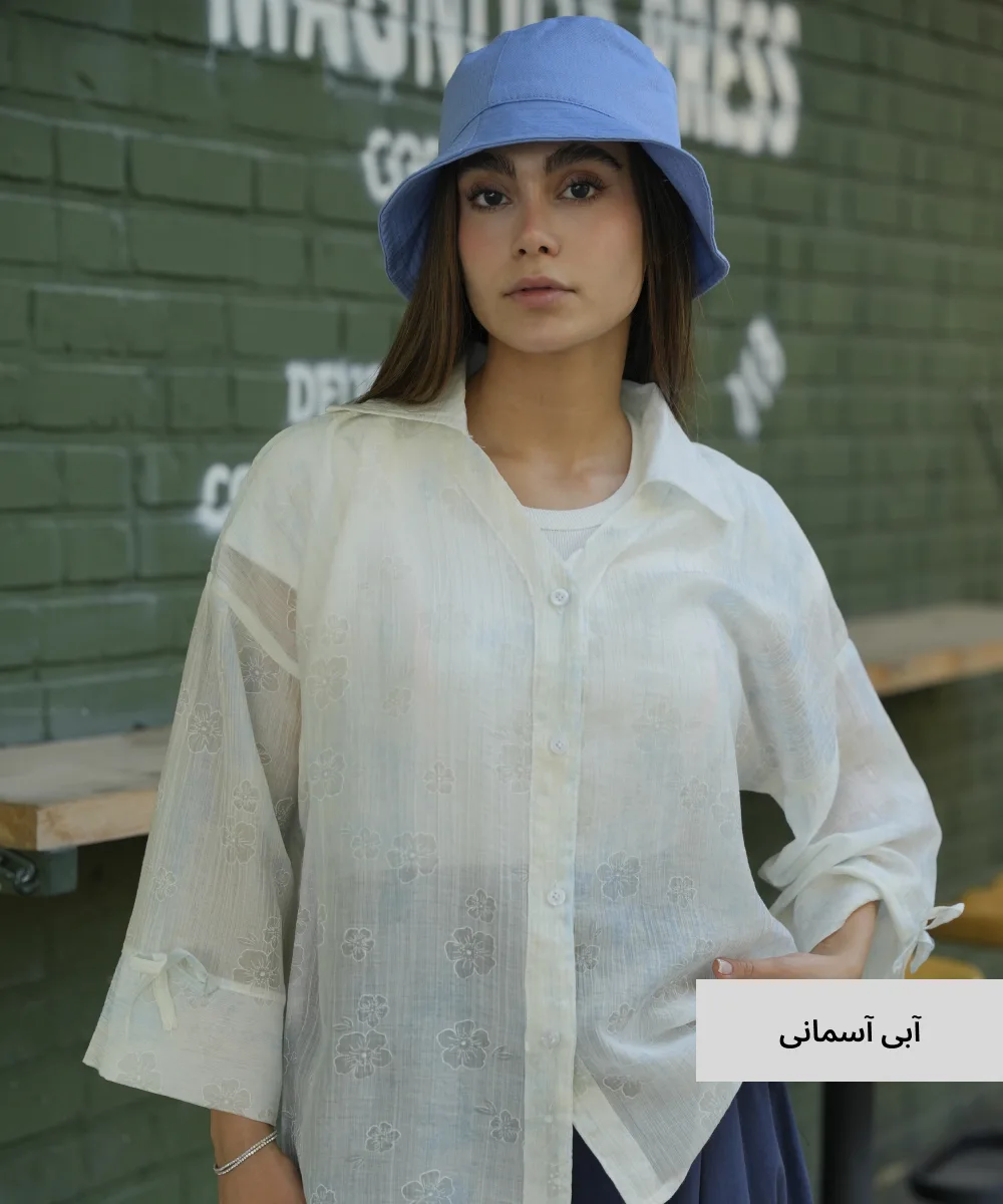 شومیز شیشه ای گل برجسته A51921 - Image 5