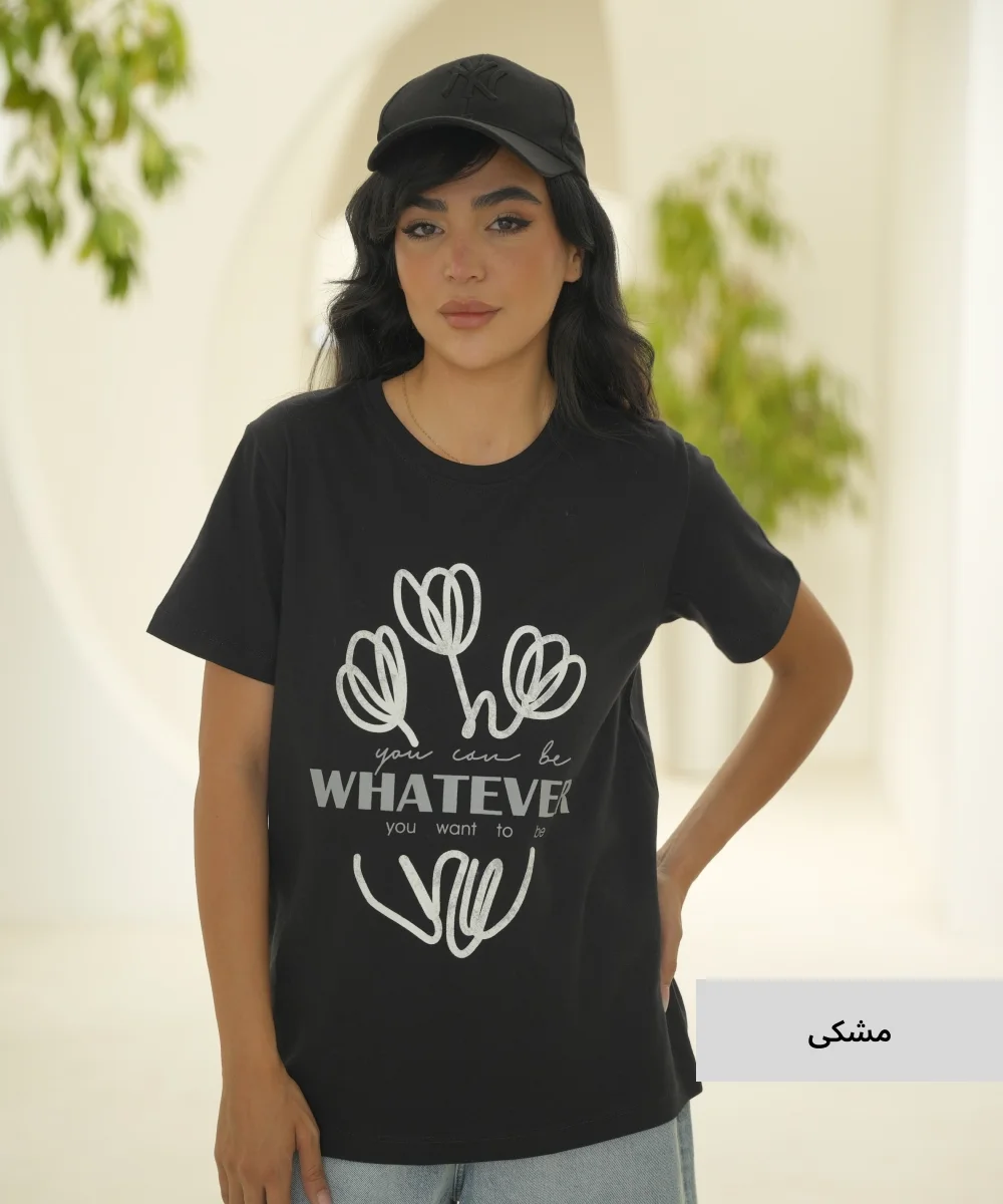 تیشرت ساده زنانه پنبه T51970 - Image 2