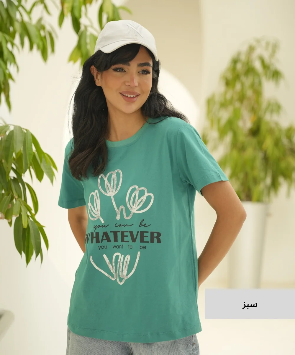 تیشرت ساده زنانه پنبه T51970 - Image 3
