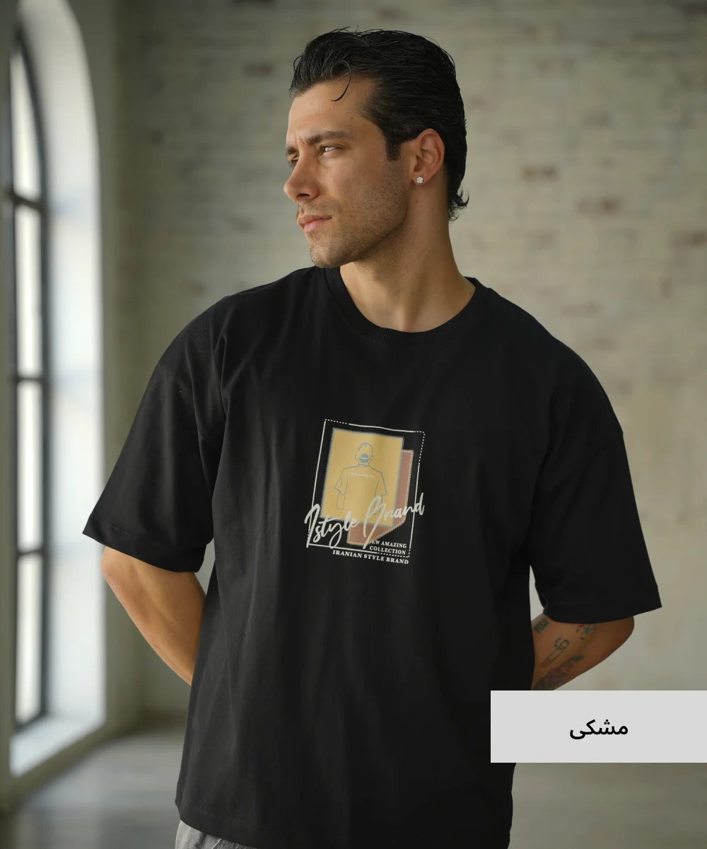 تیشرت لانگ مردانه ماکان T52329 مشکی