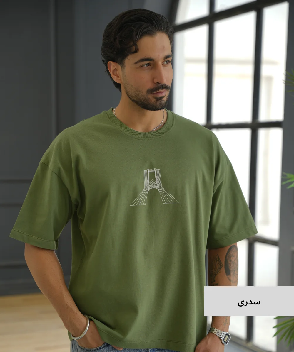 تیشرت مردانه لانگ چاپ آزادی T52340 - Image 4
