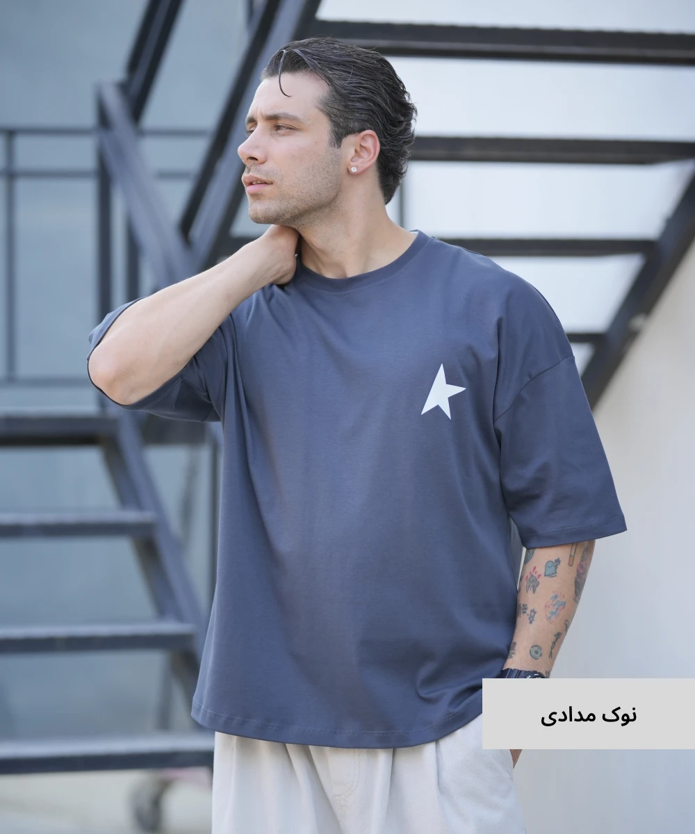 تیشرت لانگ مردانه پنبه T52320 - Image 5