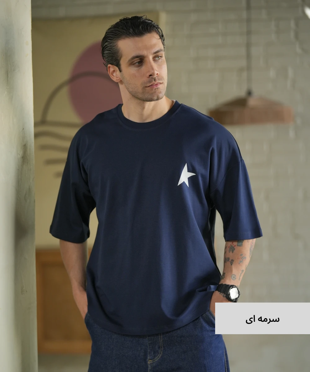 تیشرت لانگ مردانه پنبه T52320 - Image 6