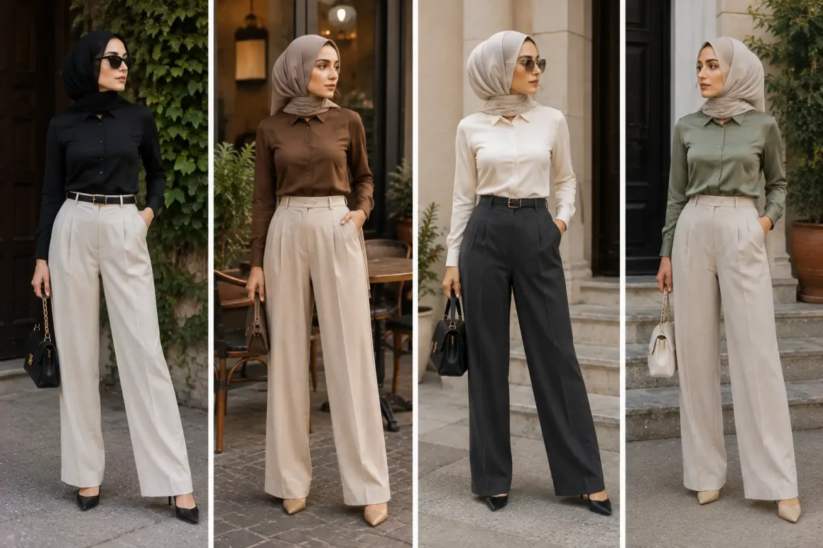 4 مدل استایل شومیز با شلوار پارچه ای زنانه