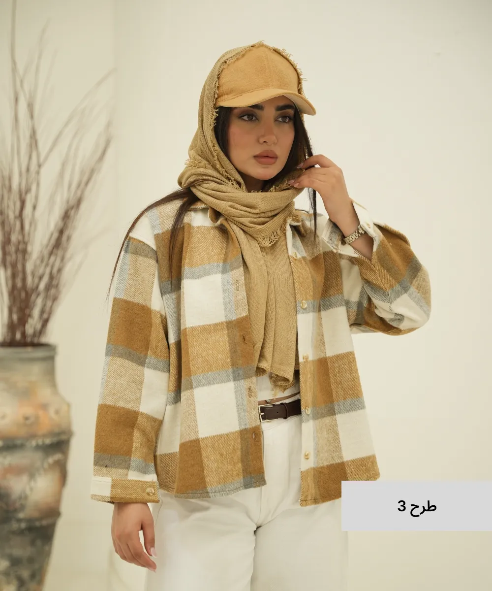 شومیز پاییزه صحرا چهارخونه پشمی A511145 - Image 4