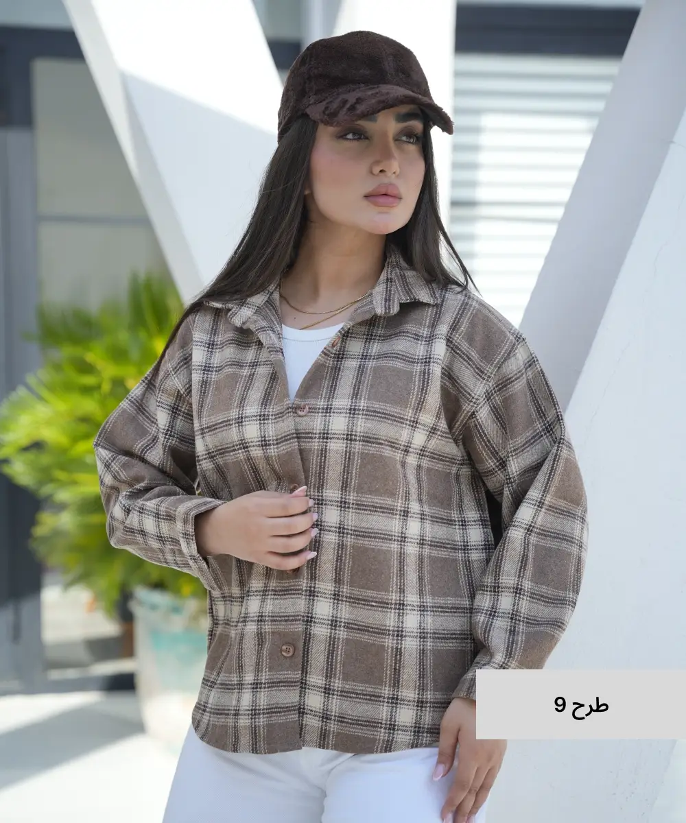 شومیز پاییزه صحرا چهارخونه پشمی A511145 - Image 9