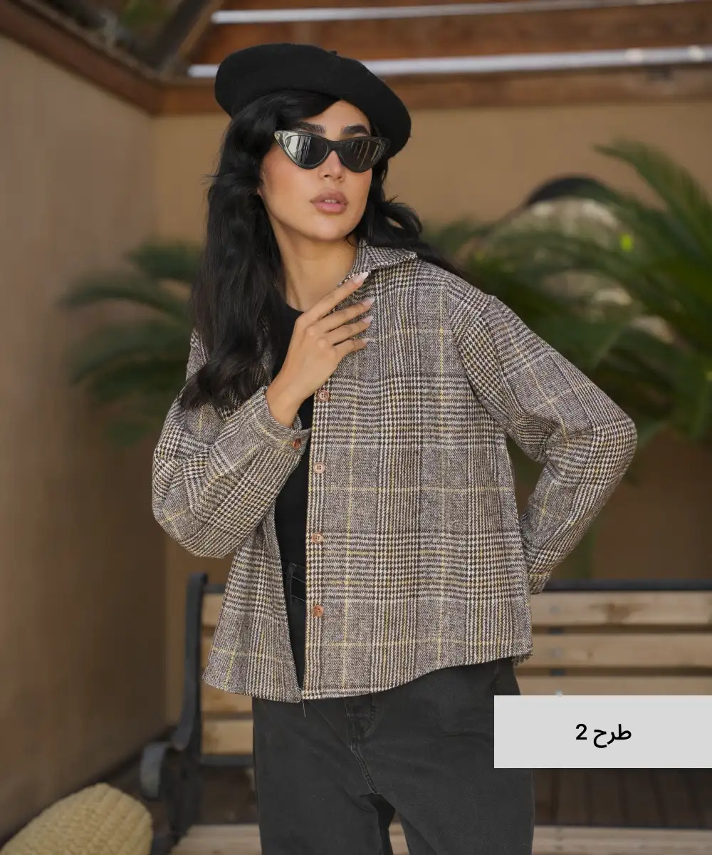 شومیز صحرا چهارخونه پشمی A511145 - Image 3
