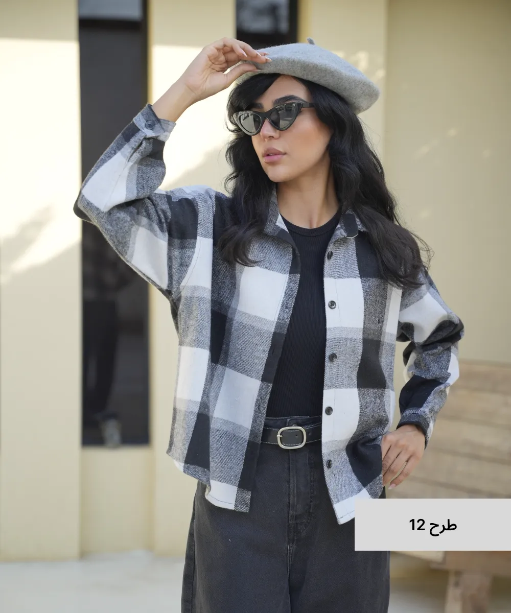 شومیز صحرا چهارخونه پشمی A511145 - Image 7
