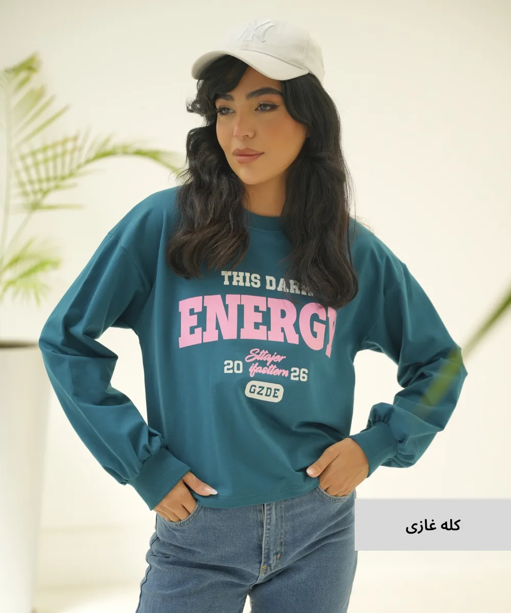 بلوز آستین پفی دو نخ B51014 - Image 2