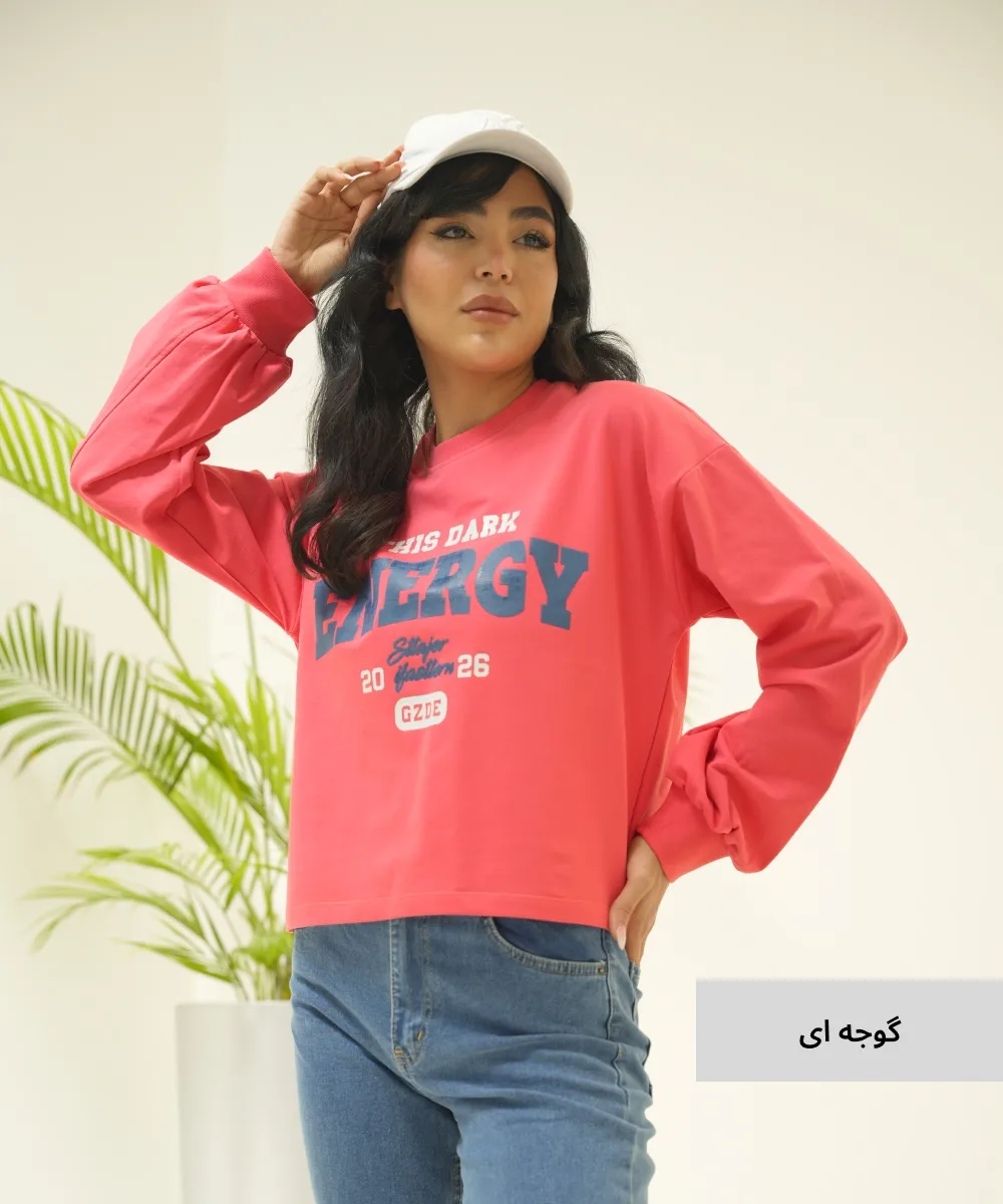 بلوز آستین پفی دو نخ B51014 - Image 6