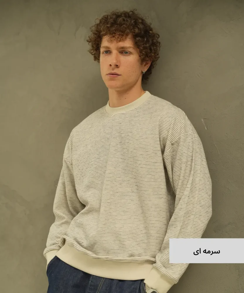 بلوز ساده مردانه سلانیک طرحدار راه راه B52014 - تصویر 4