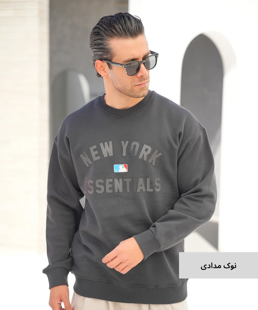 بلوز سه نخ خارخورده چاپی B52033 نوک مدادی