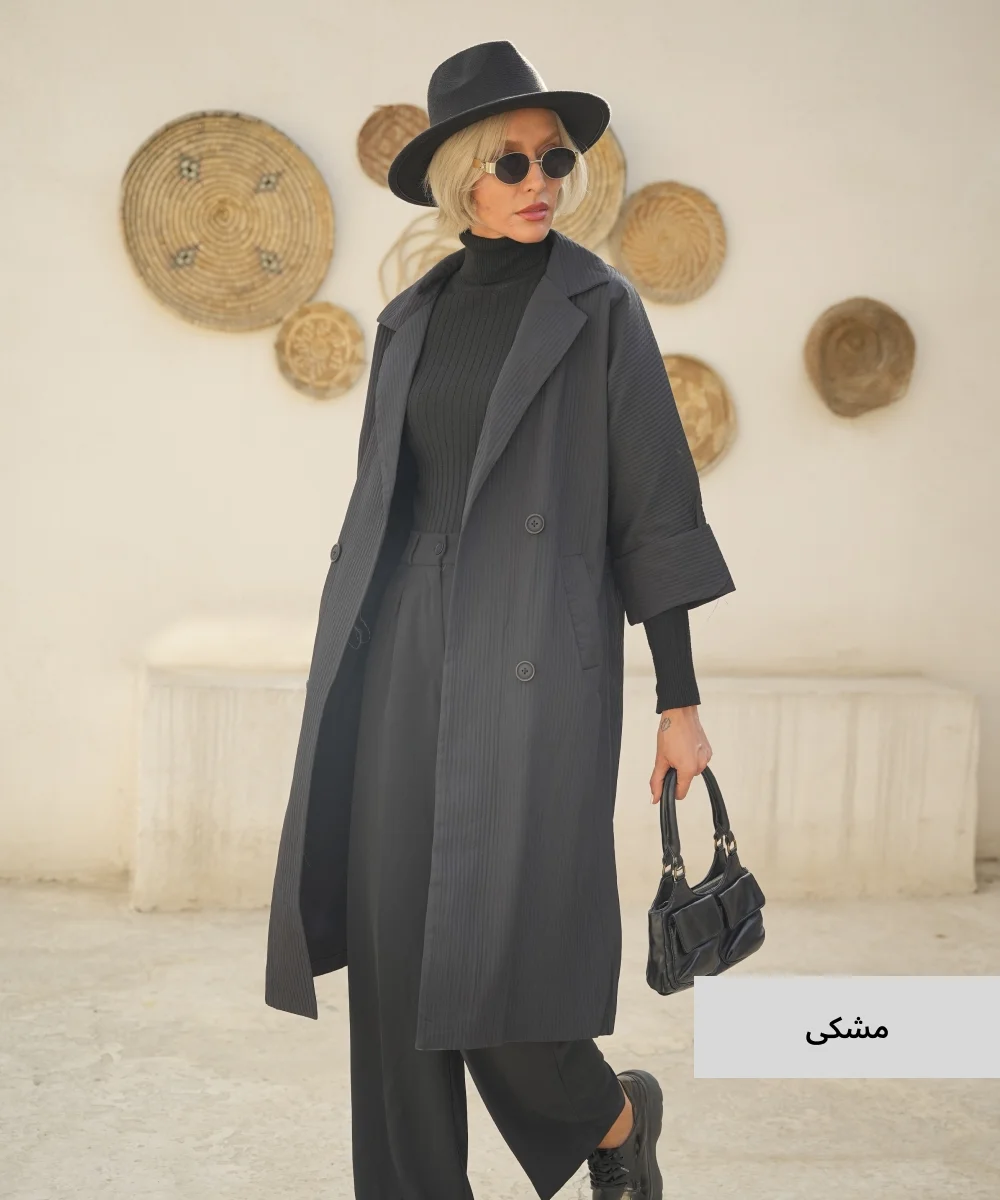 مانتو پاییزه بلند کرکره ای M41321 - Image 4