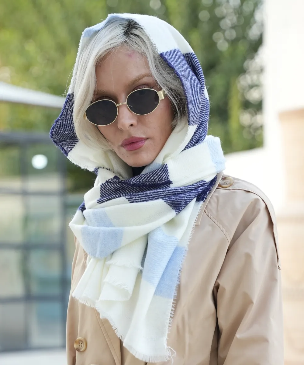 شال موهر راه راه N21020 - Image 4