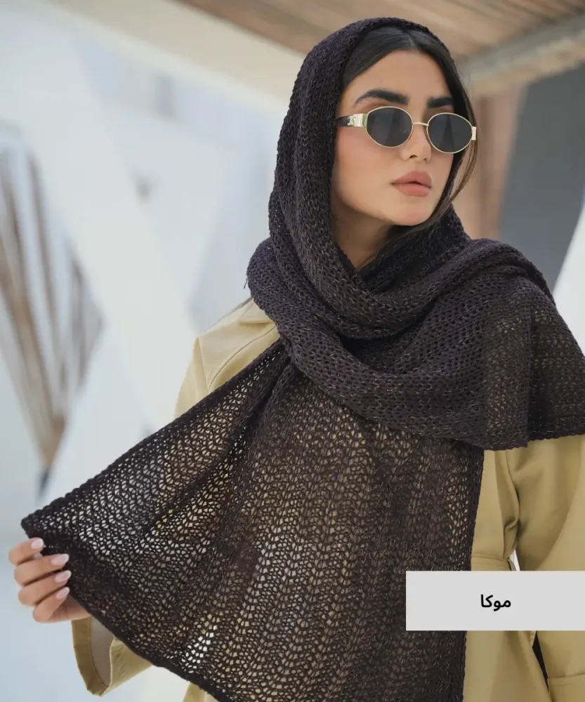 شال بافت لمه دار گیس بافت N51036 - تصویر 4