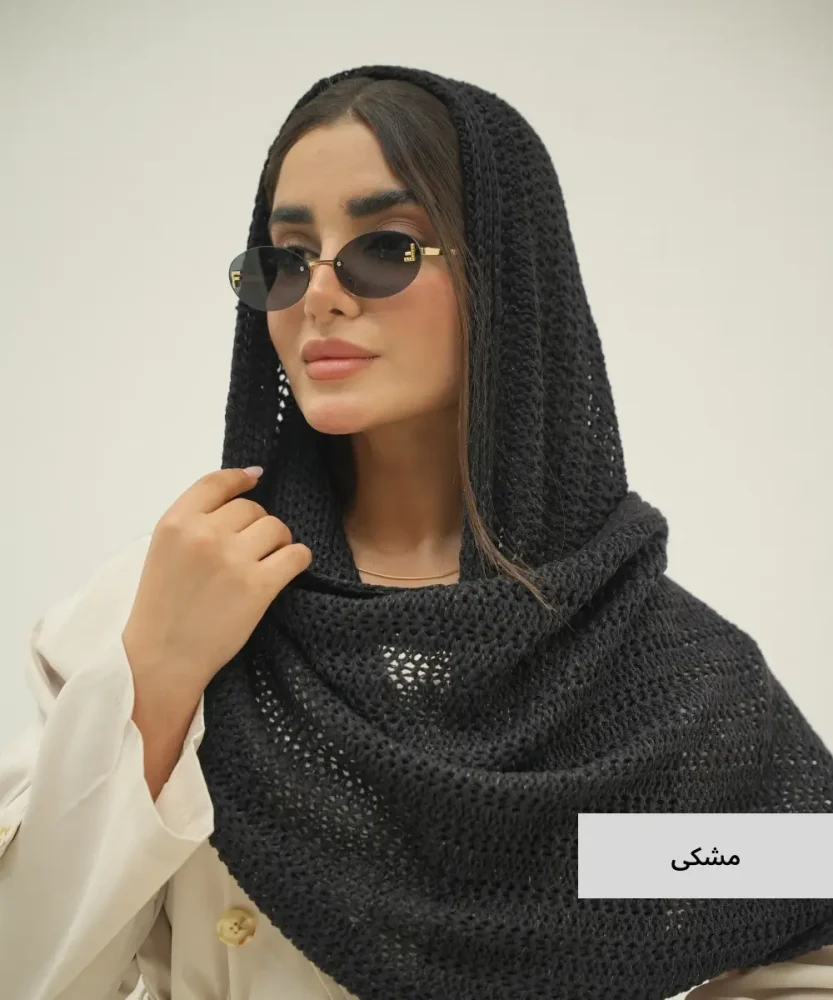 شال بافت لمه دار گیس بافت N51036 - تصویر 6