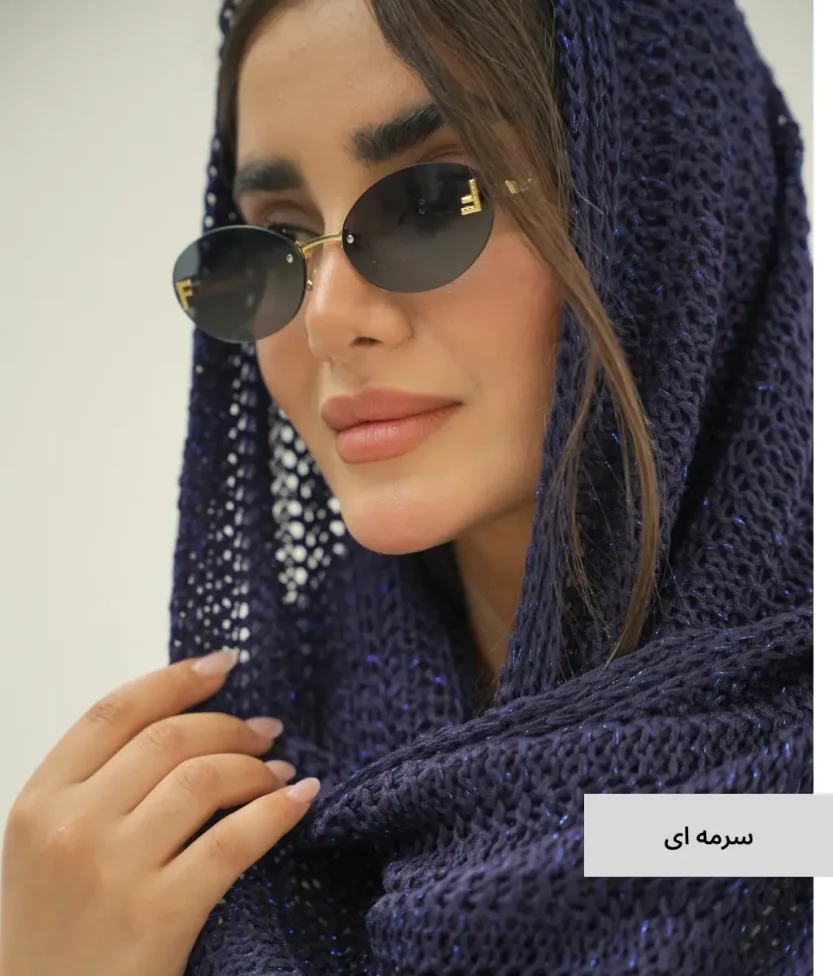 شال بافت لمه دار گیس بافت N51036 - تصویر 8