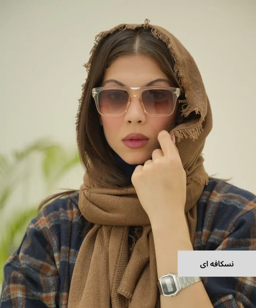 شال دور قاب بافت دو طرف ریش N51037 - تصویر 4
