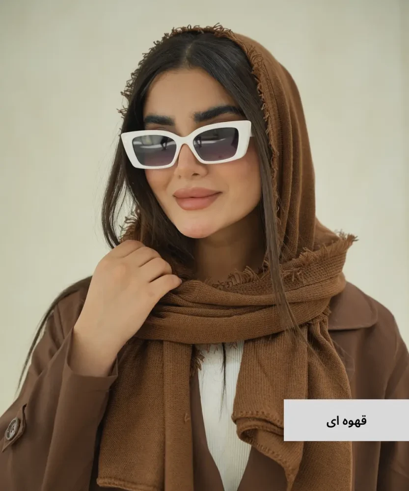 شال دور قاب بافت دو طرف ریش N51037 - تصویر 6