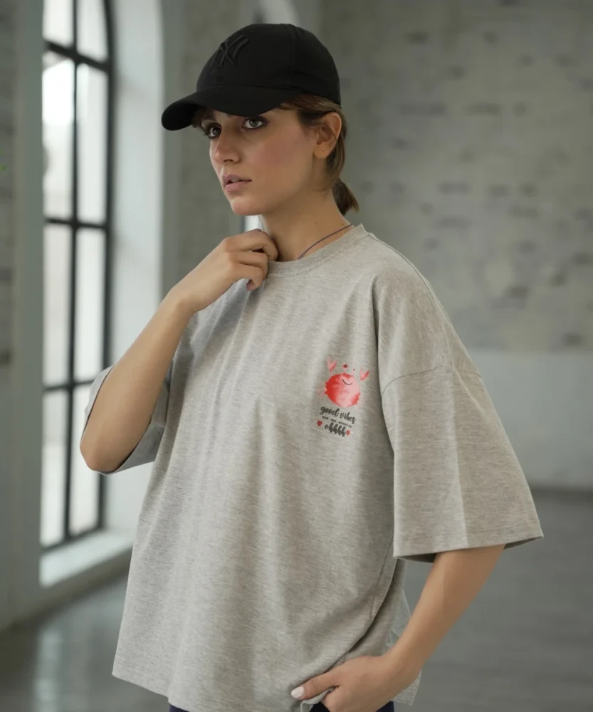 تیشرت باکسی زنانه پنبه T510123