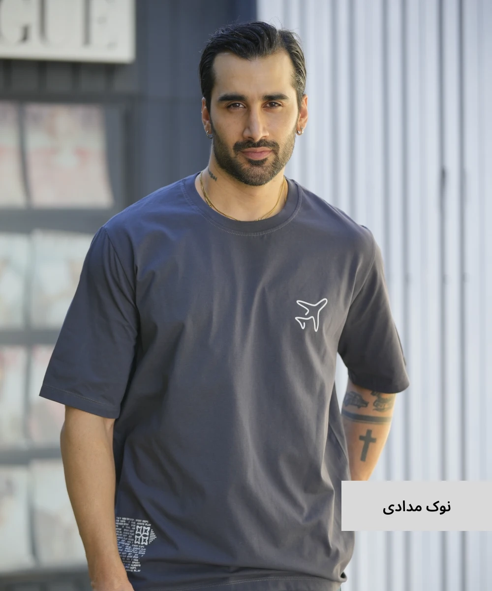 تیشرت ساده مردانه پنبه T52338 - Image 2