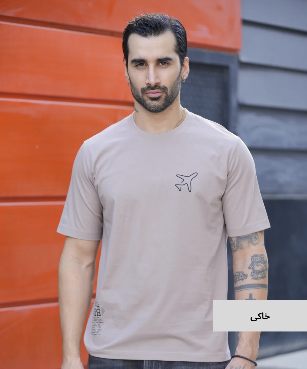 تیشرت ساده مردانه پنبه T52338 - Image 3