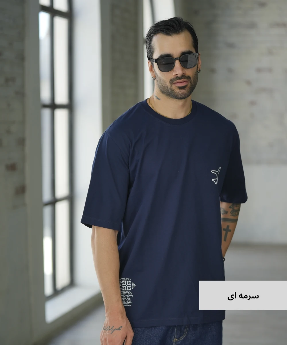تیشرت ساده مردانه پنبه T52338 - Image 4