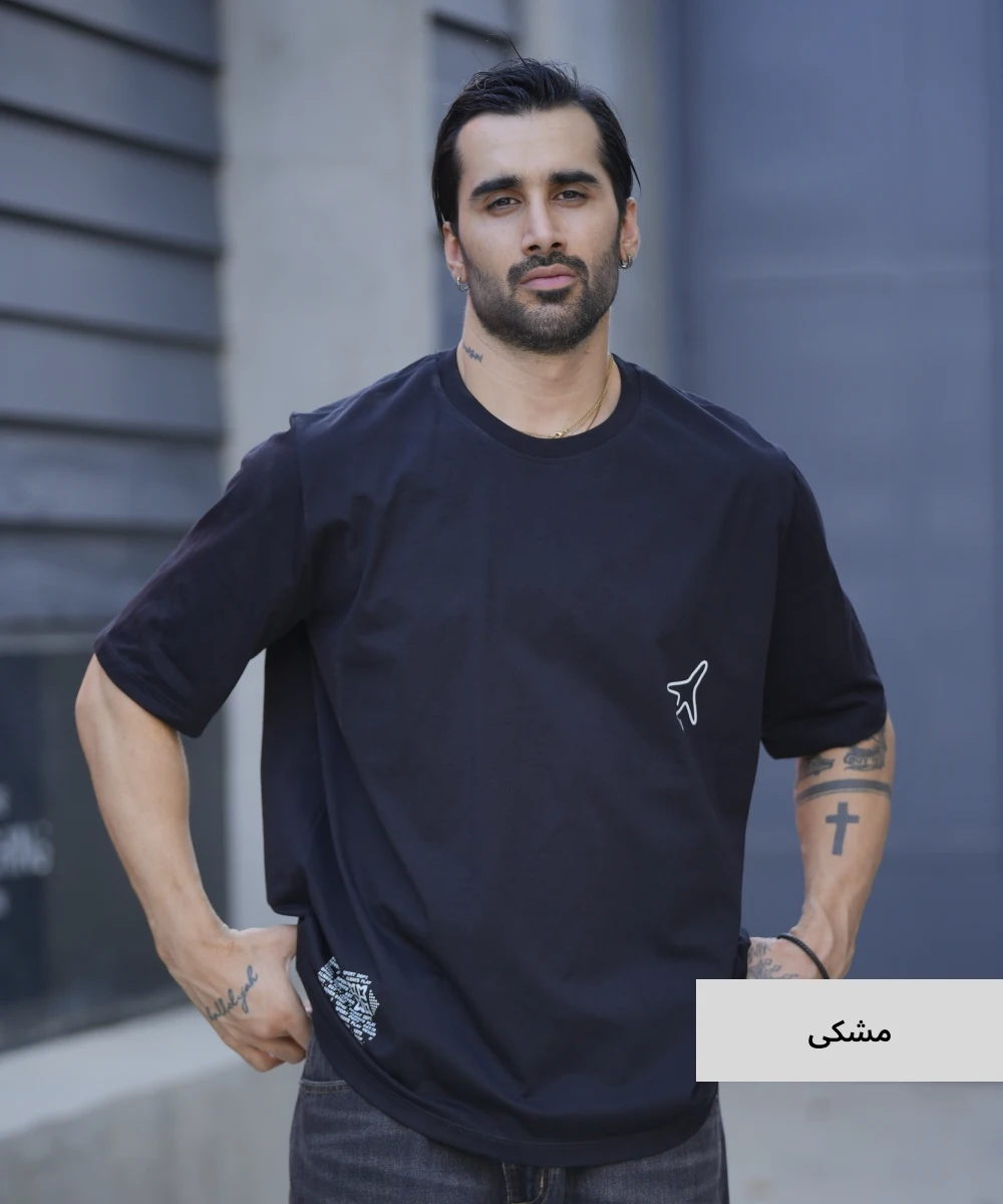 تیشرت ساده مردانه پنبه T52338 - Image 5