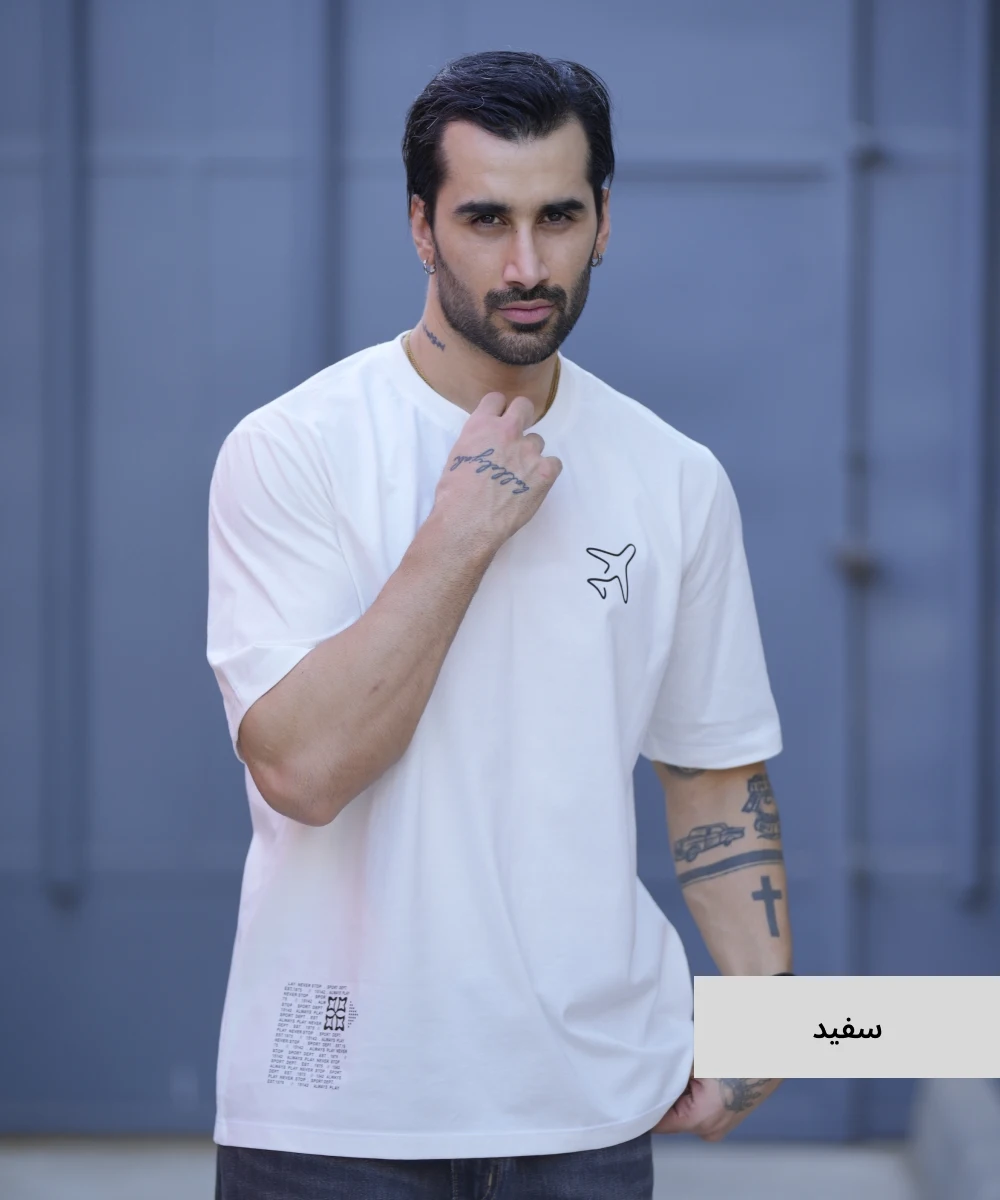 تیشرت ساده مردانه پنبه T52338 - Image 7