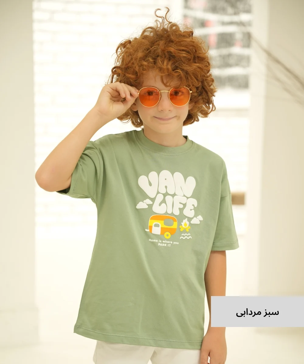 تیشرت لانگ بچگانه یکرو پنبه T55472 - Image 4