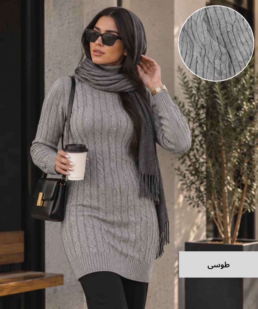 تونیک بافت مارپیچ V10562 - Image 11